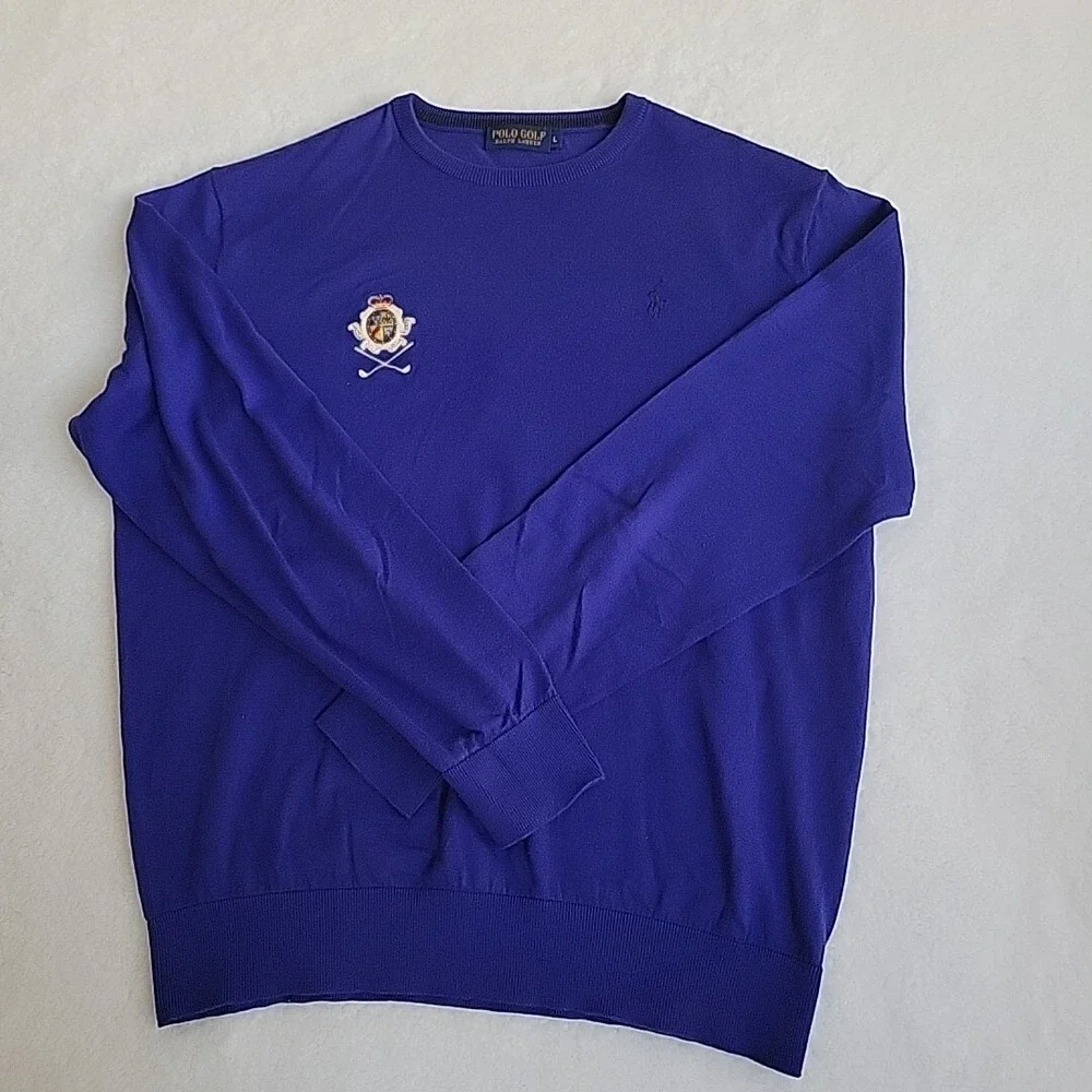 Polo Gofl Ralph Lauren‎ Embroidered Emblem Size Large Blue